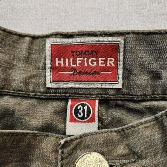 Tommy Hilfiger, Shorts, Men's, Size, 31, Green, Faded, Distressed, Y2K, Vintage - Picture 5 of 12